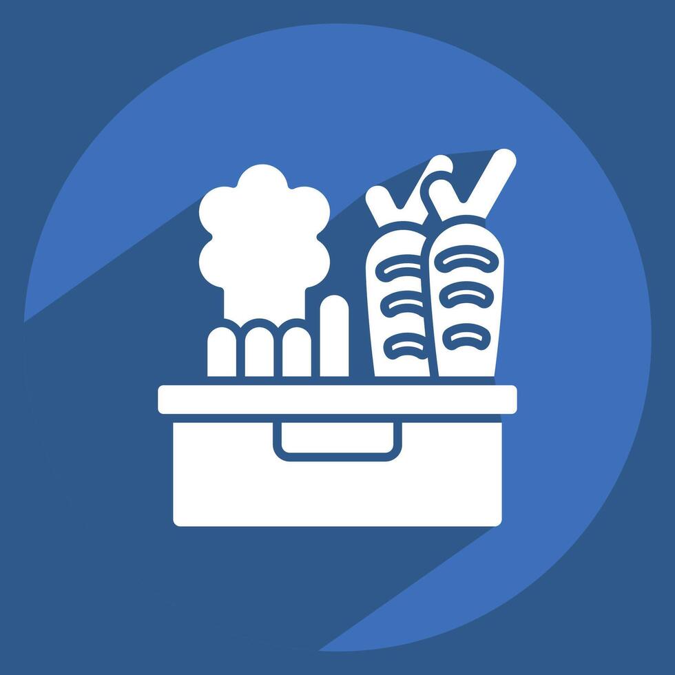 Icon Vegetable. related to Vegan symbol. long shadow style. simple design editable. simple illustration vector