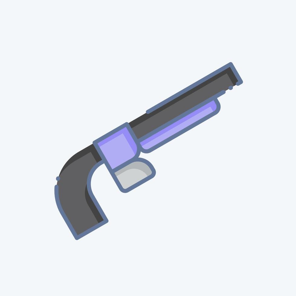Icon Shotgun. related to Weapons symbol. doodle style. simple design editable. simple illustration vector