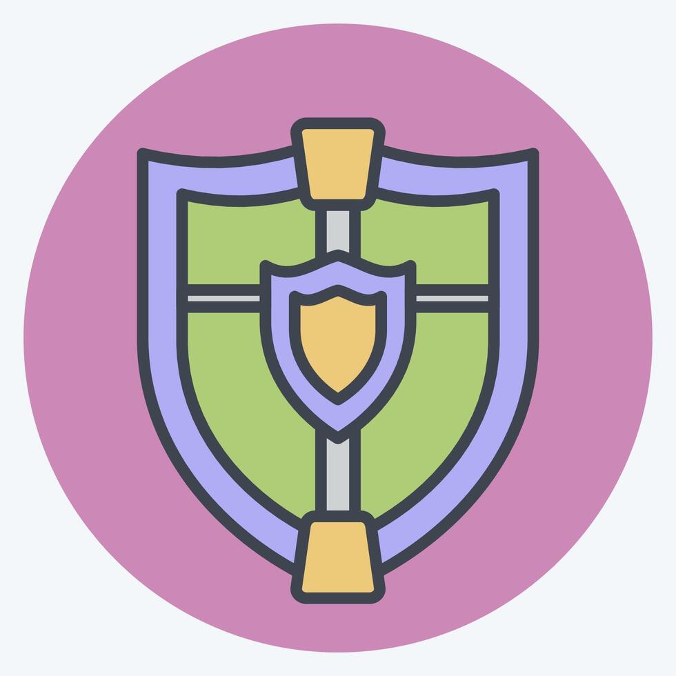 Icon Shield. related to Weapons symbol. color mate style. simple design editable. simple illustration vector