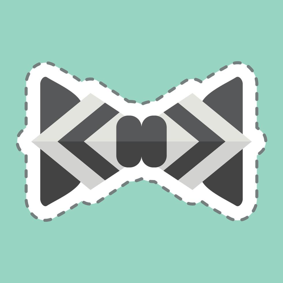 Sticker line cut Bow tie. related to Hipster symbol. simple design editable. simple illustration vector