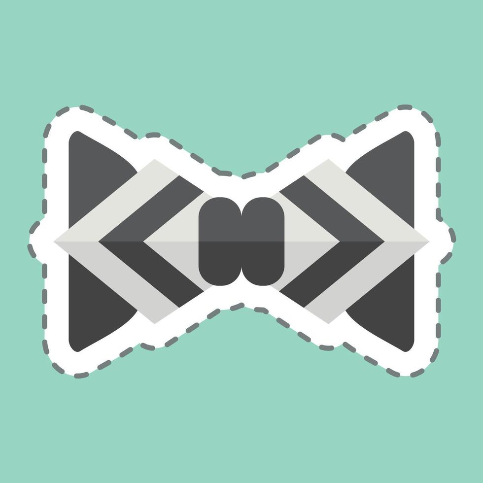 Sticker line cut Bow tie. related to Hipster symbol. simple design editable. simple illustration vector