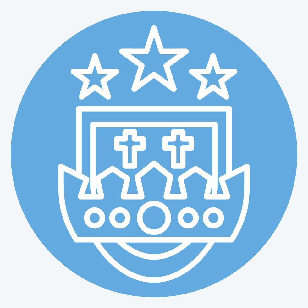 Icon Crest. related to Medieval symbol. blue eyes style. simple design editable. simple illustration vector