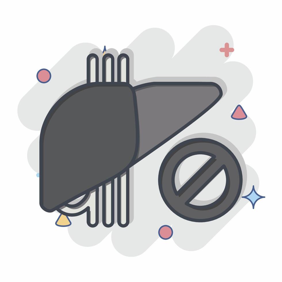 Icon Dont Use. related to Hepatologist symbol. comic style. simple design editable. simple illustration vector