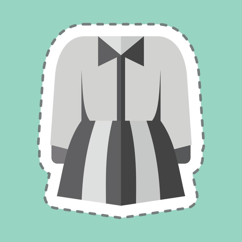 Sticker line cut Dress. related to Hipster symbol. simple design editable. simple illustration vector