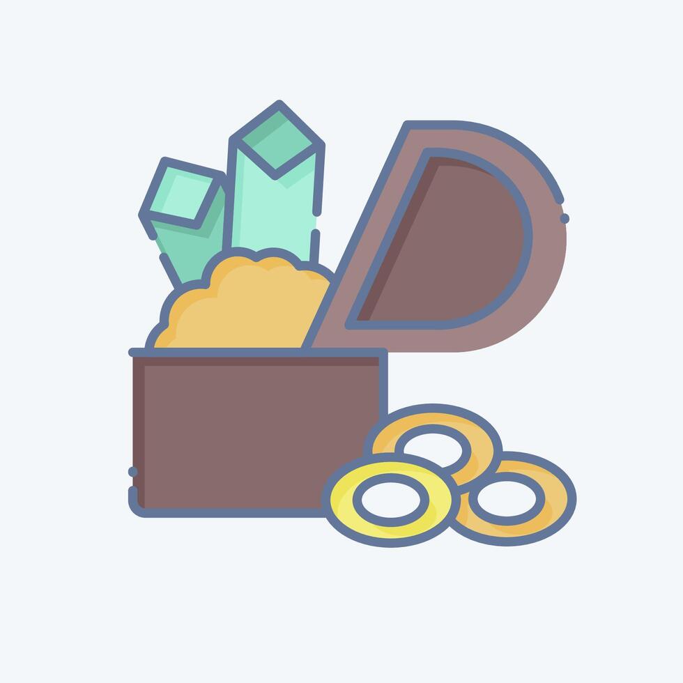 Icon Treasure Chest. related to Medieval symbol. doodle style. simple design editable. simple illustration vector