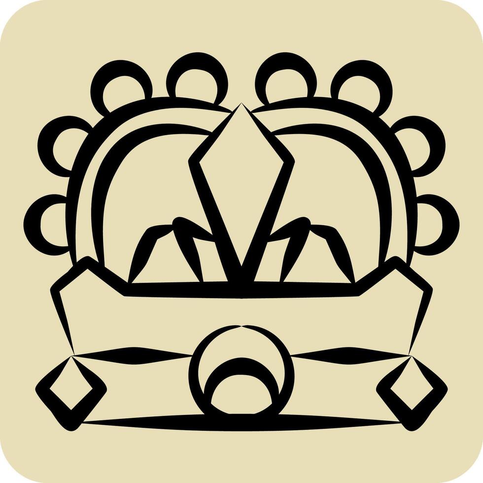 Icon Crown. related to Medieval symbol. hand drawn style. simple design editable. simple illustration vector