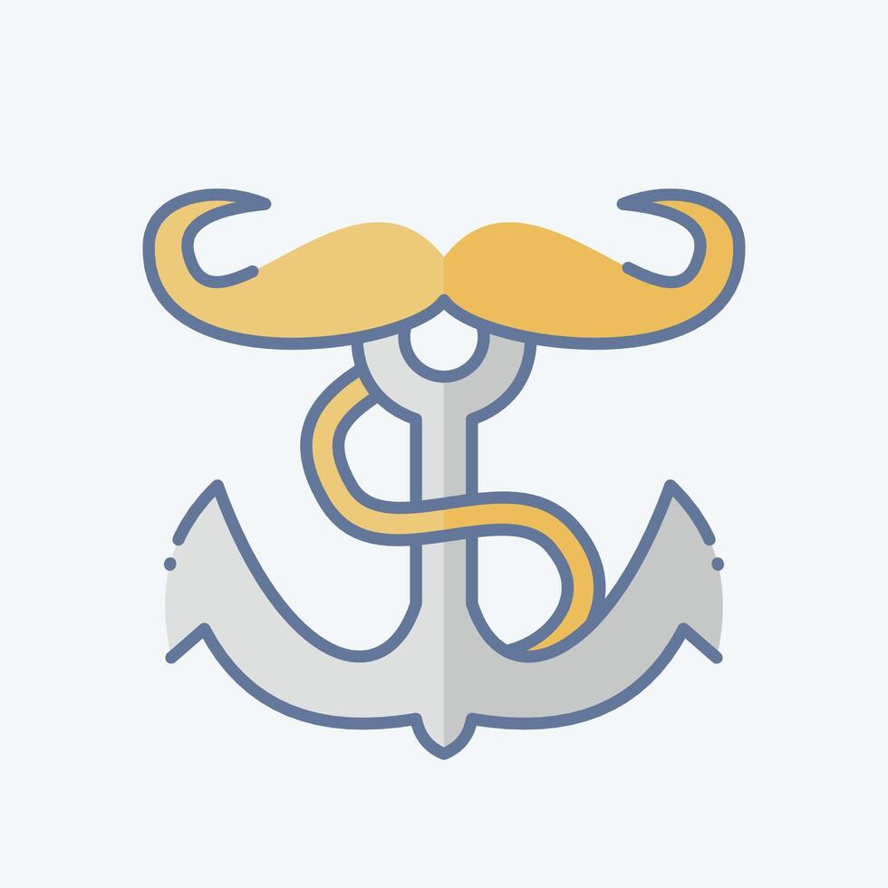 Icon Anchor. related to Hipster symbol. doodle style. simple design editable. simple illustration vector