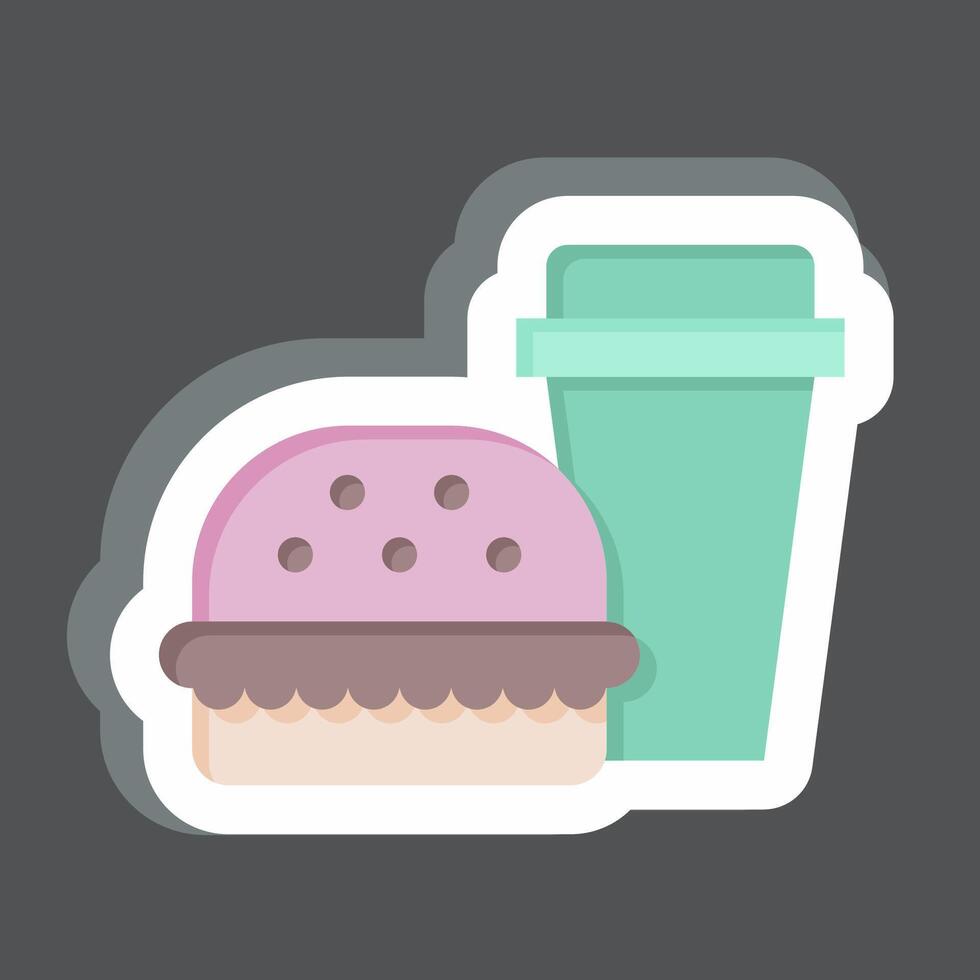 Sticker Fast Food. related to Hepatologist symbol. simple design editable. simple illustration vector