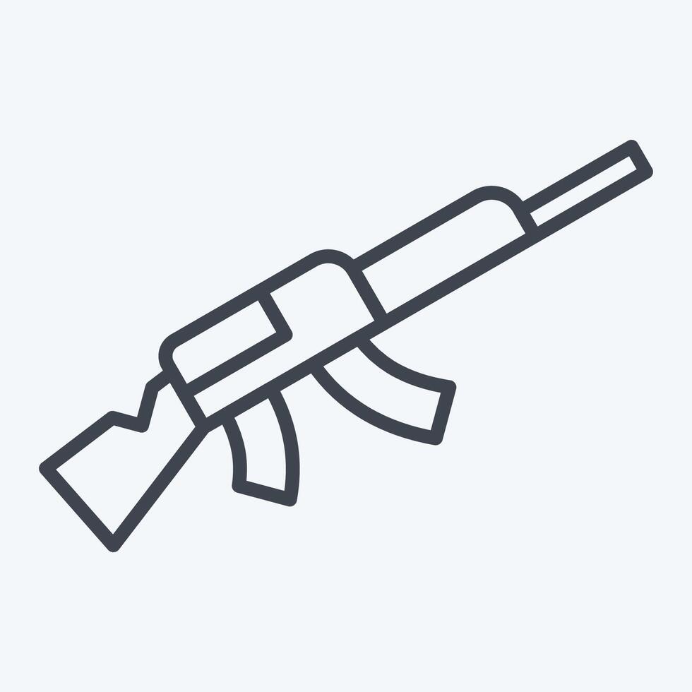 icono francotirador rifle 2. relacionado a armas símbolo. línea estilo. sencillo diseño editable. sencillo ilustración vector