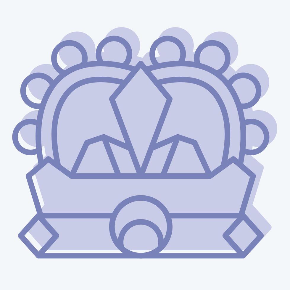 Icon Crown. related to Medieval symbol. two tone style. simple design editable. simple illustration vector