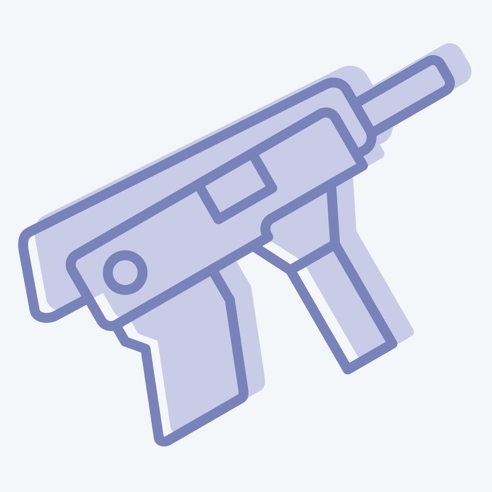 Icon Submachine Gun. related to Weapons symbol. two tone style. simple design editable. simple illustration vector