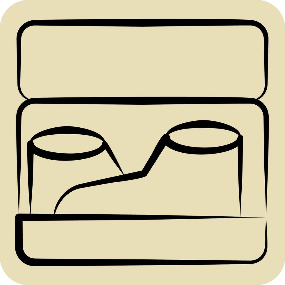 Icon Shoebox. related to Shoemaker symbol. hand drawn style. simple design editable. simple illustration vector