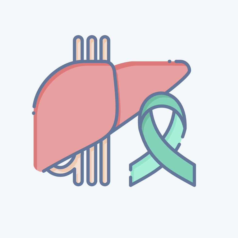 icono cáncer. relacionado a hepatólogo símbolo. garabatear estilo. sencillo diseño editable. sencillo ilustración vector