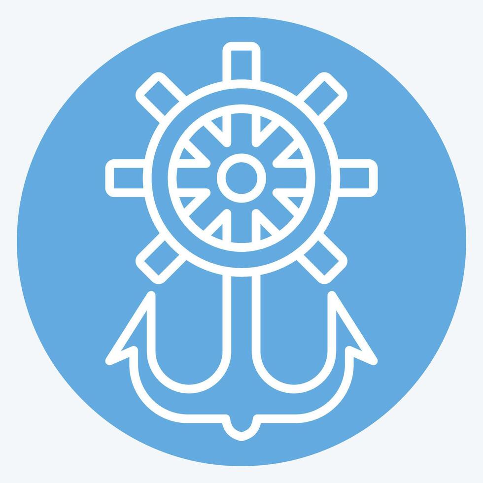 Icon Rudder. related to Hipster symbol. blue eyes style. simple design editable. simple illustration vector