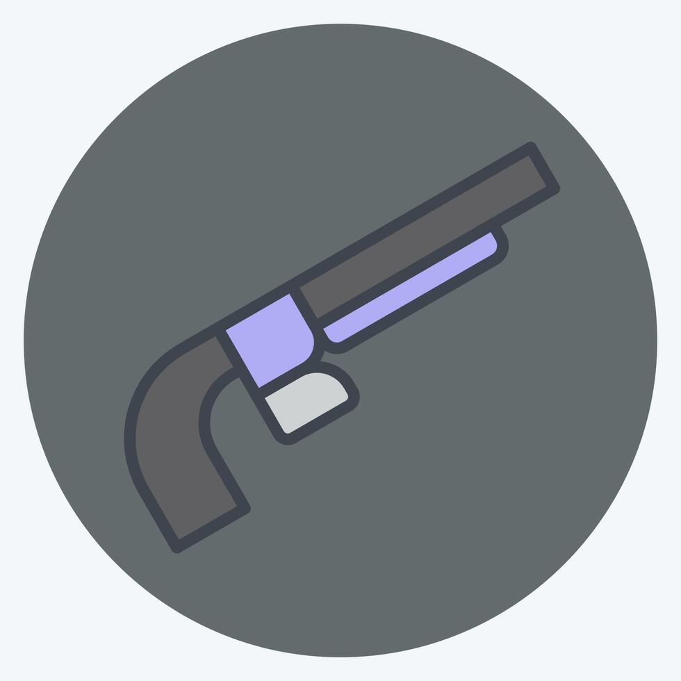 Icon Shotgun. related to Weapons symbol. color mate style. simple design editable. simple illustration vector