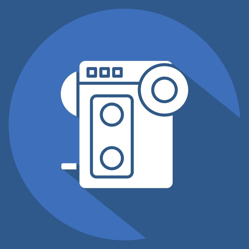 Icon Walkman. related to Hipster symbol. long shadow style. simple design editable. simple illustration vector