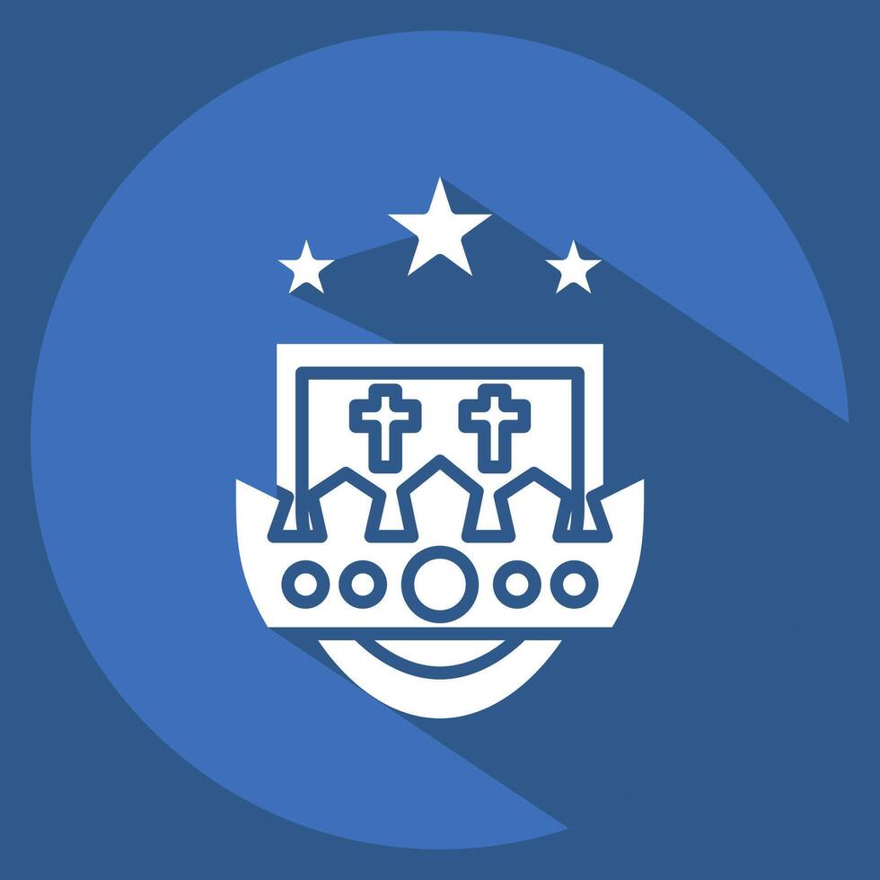 Icon Crest. related to Medieval symbol. long shadow style. simple design editable. simple illustration vector