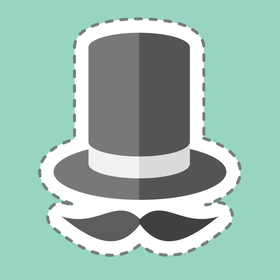 Sticker line cut Magician. related to Magic symbol. simple design editable. simple illustration vector