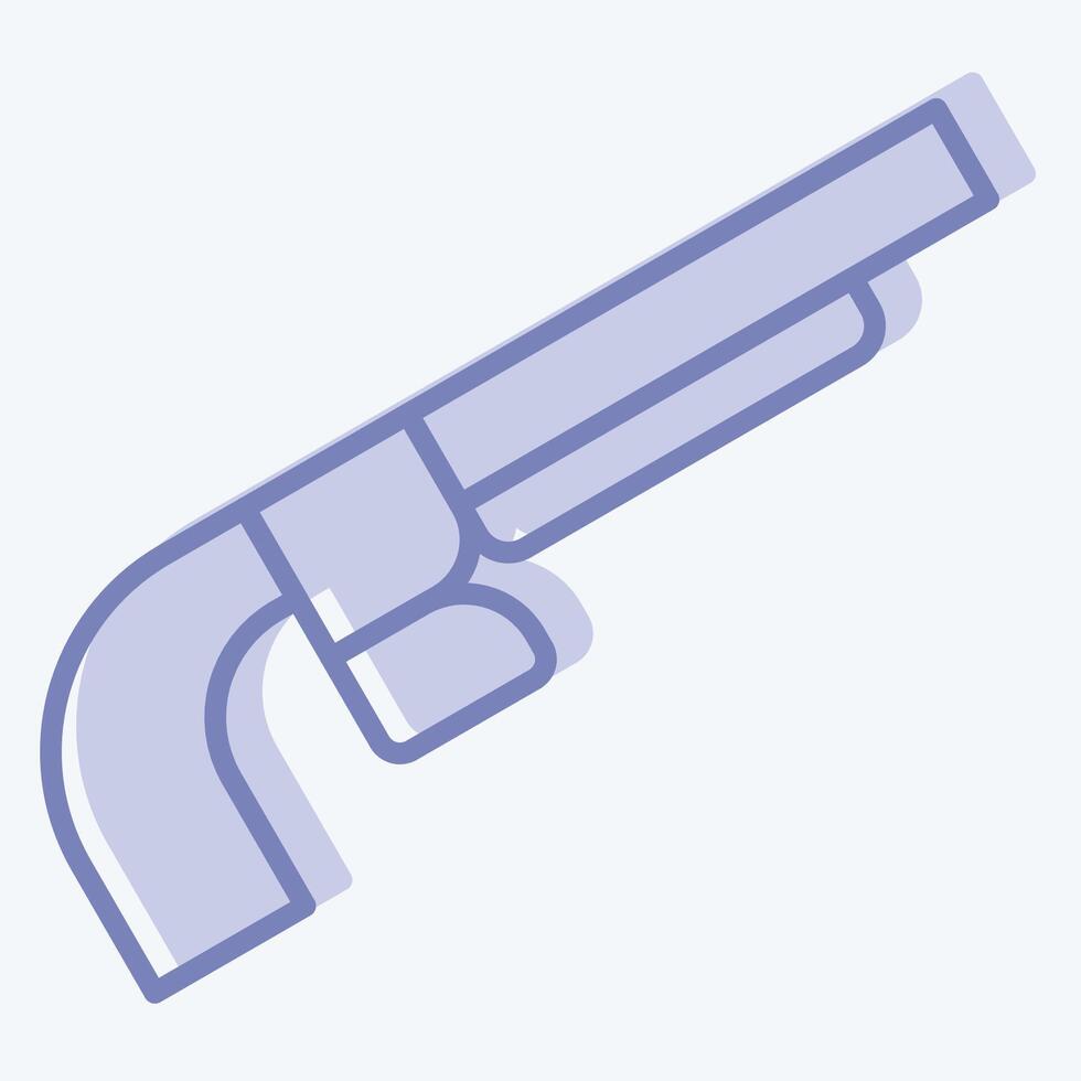Icon Shotgun. related to Weapons symbol. two tone style. simple design editable. simple illustration vector