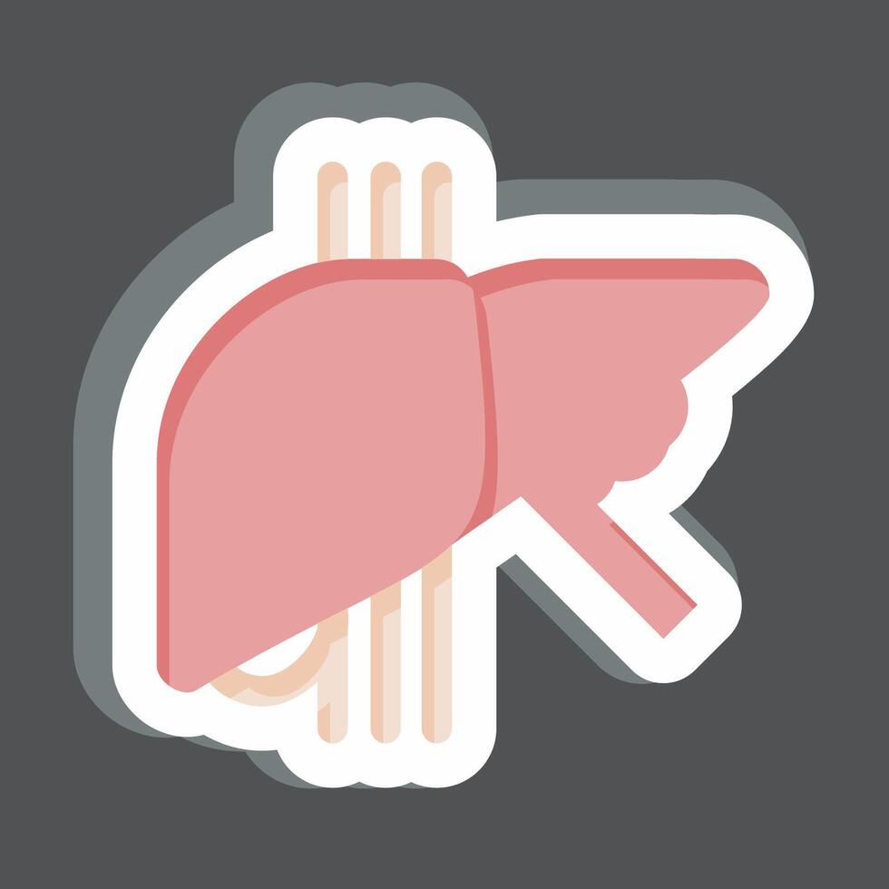 pegatina sano hígado. relacionado a hepatólogo símbolo. sencillo diseño editable. sencillo ilustración vector
