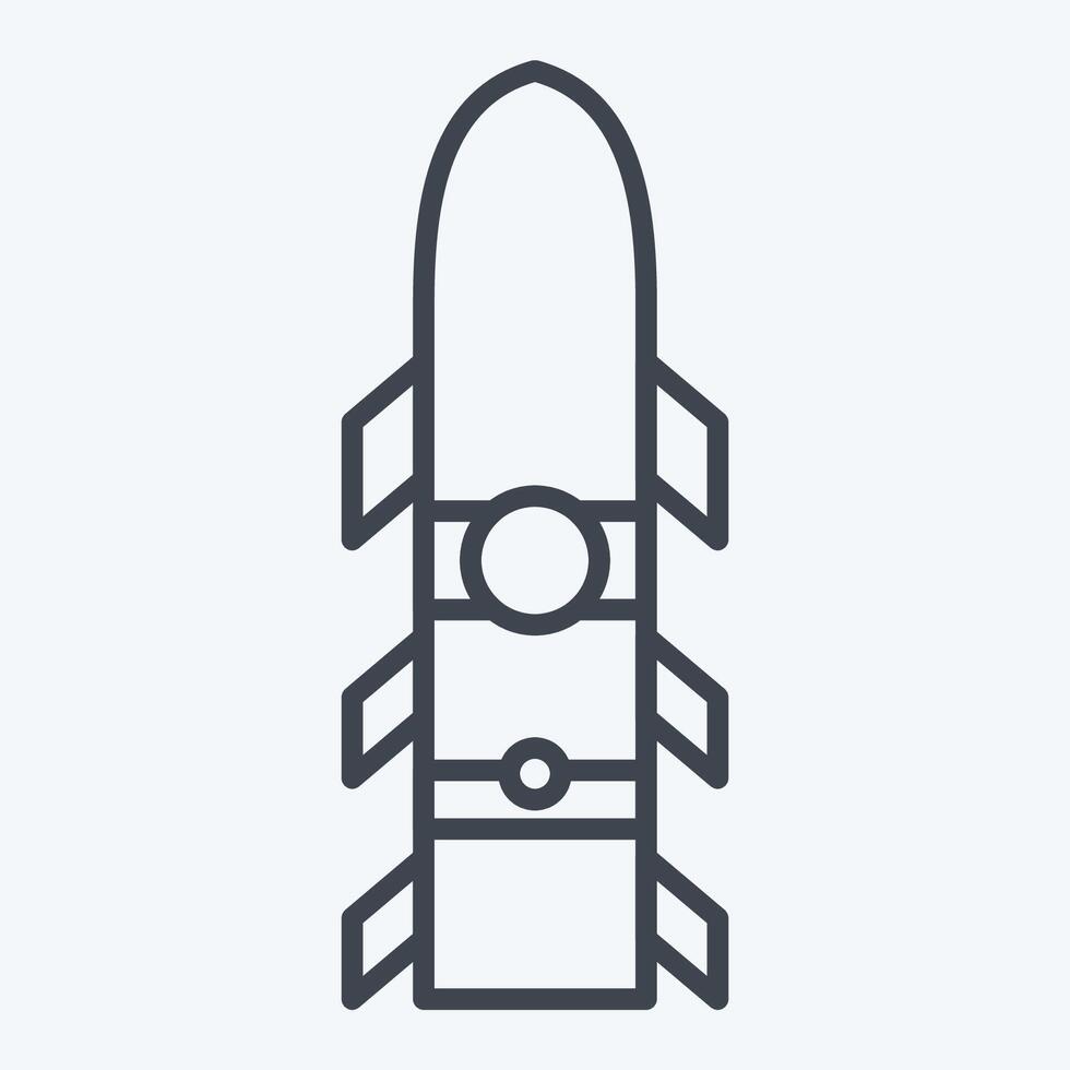 Icon Rocket. related to Weapons symbol. line style. simple design editable. simple illustration vector