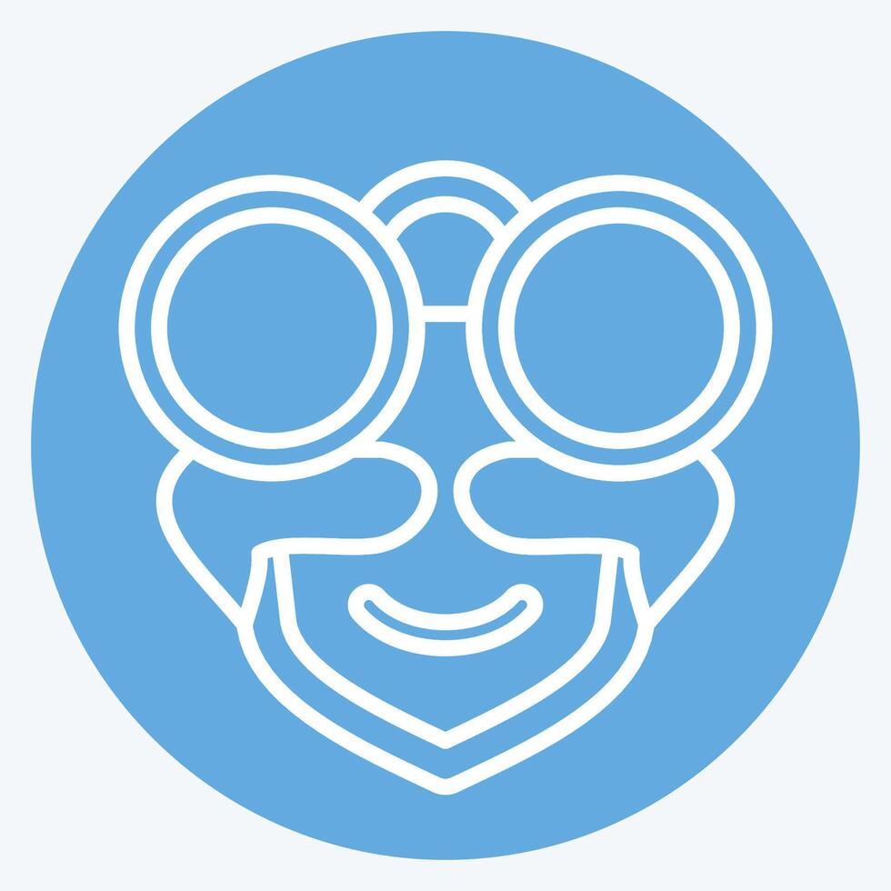 Icon Sunglasses. related to Hipster symbol. blue eyes style. simple design editable. simple illustration vector