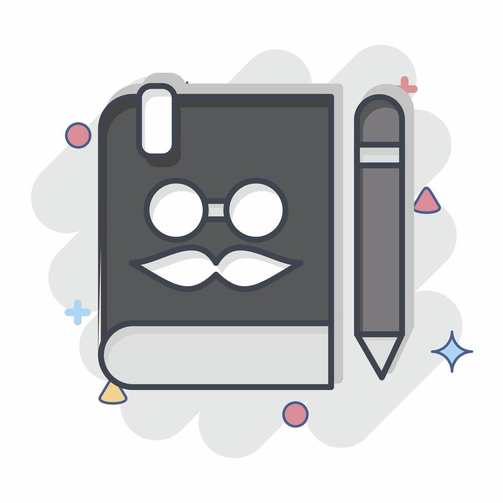 Icon Notebook. related to Hipster symbol. comic style. simple design editable. simple illustration vector