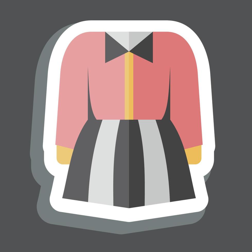 Sticker Dress. related to Hipster symbol. simple design editable. simple illustration vector