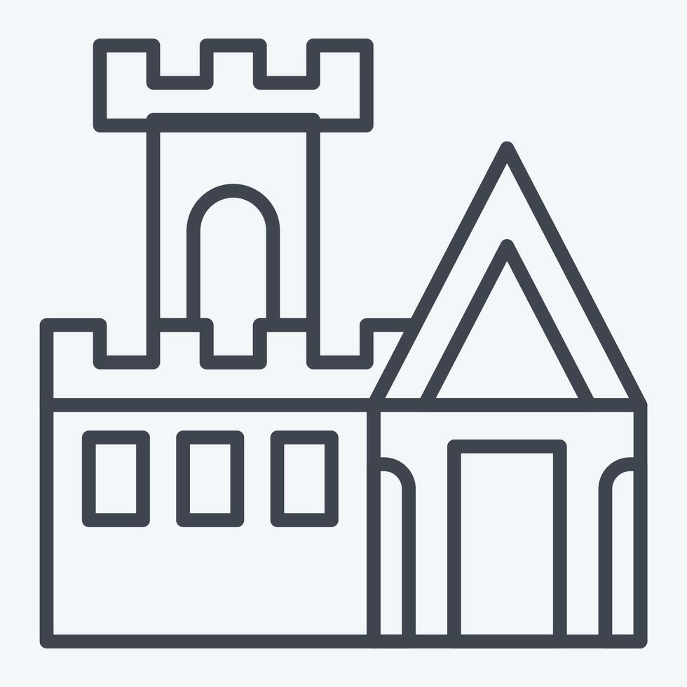 Icon Castle. related to Medieval symbol. line style. simple design editable. simple illustration vector