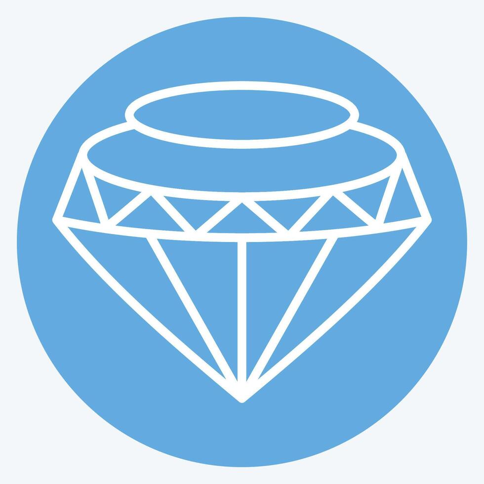 Icon Diamond. related to Hipster symbol. blue eyes style. simple design editable. simple illustration vector