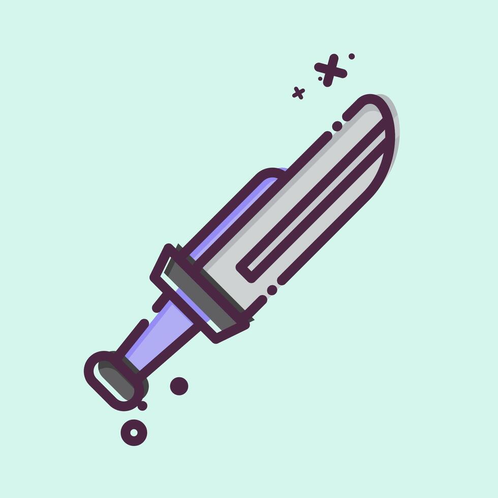 Icon Dagger. related to Weapons symbol. MBE style. simple design editable. simple illustration vector