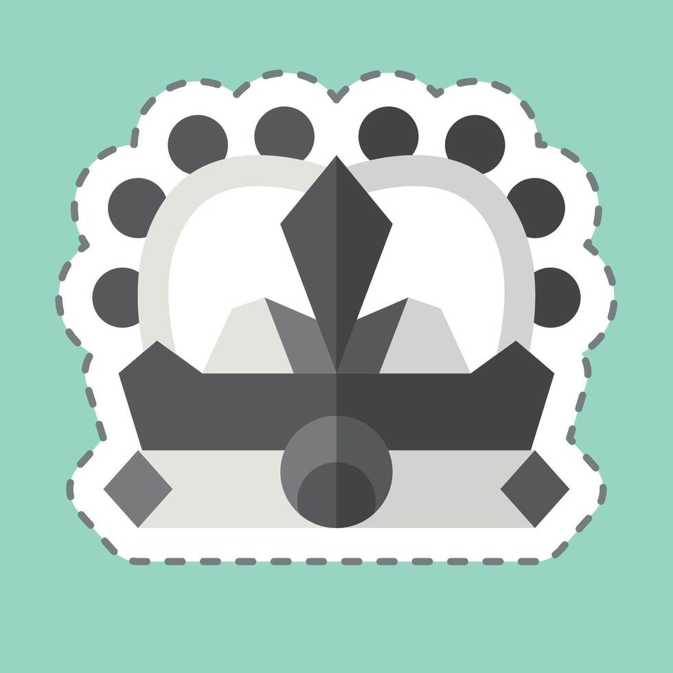 Sticker line cut Crown. related to Medieval symbol. simple design editable. simple illustration vector