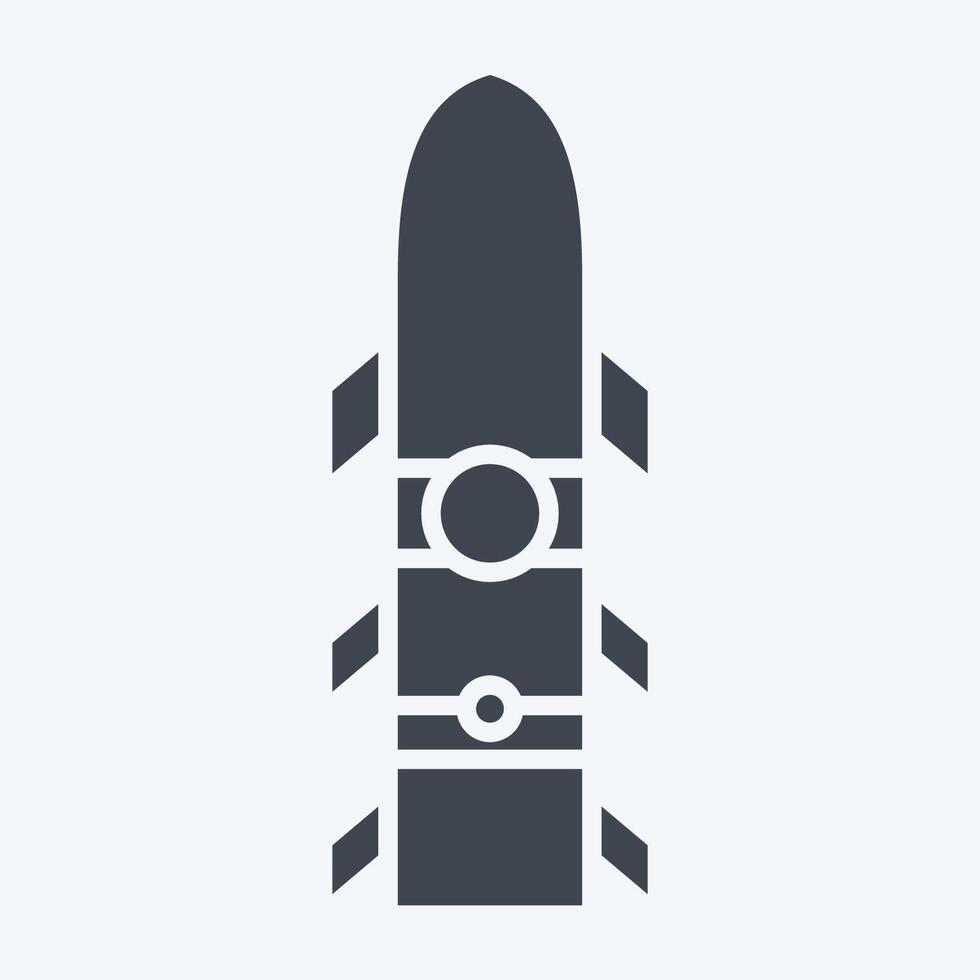 Icon Rocket. related to Weapons symbol. glyph style. simple design editable. simple illustration vector