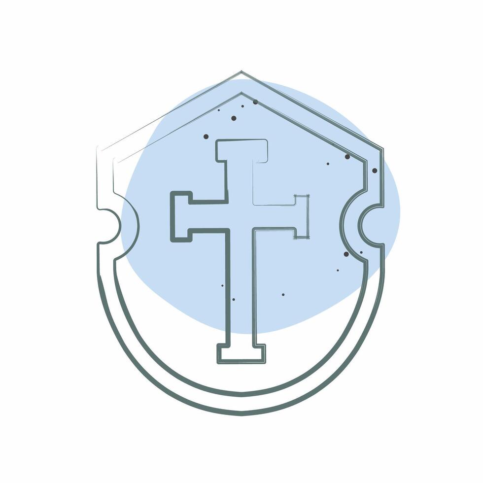Icon Shield. related to Medieval symbol. Color Spot Style. simple design editable. simple illustration vector