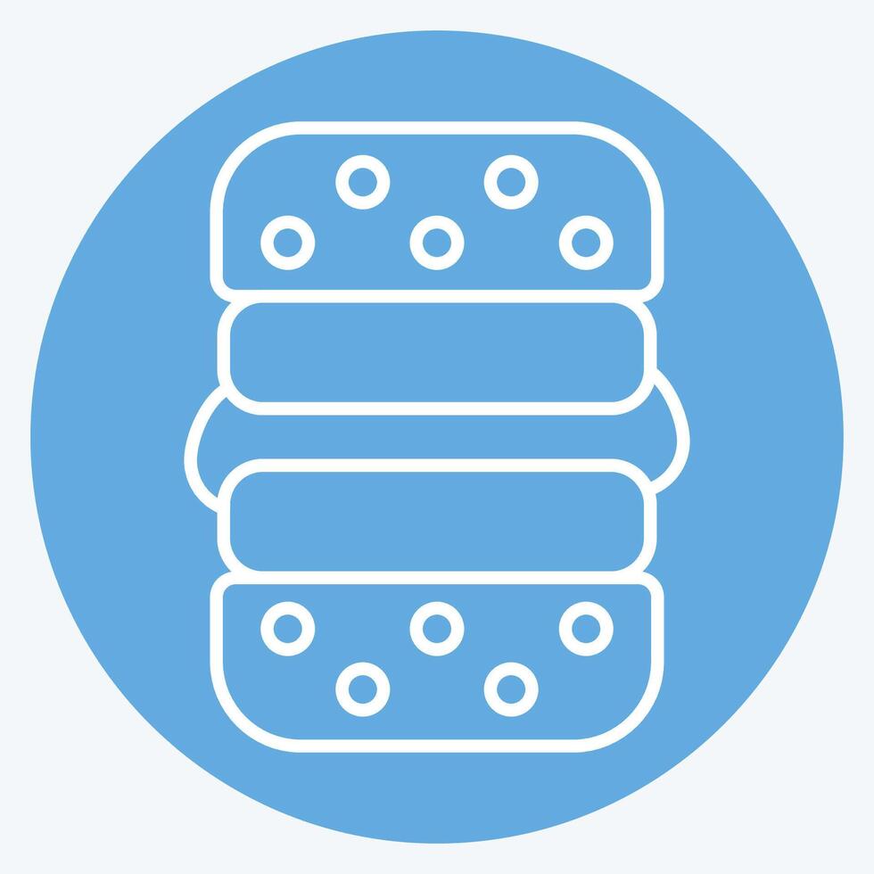 Icon Vegan Burger. related to Vegan symbol. blue eyes style. simple design editable. simple illustration vector