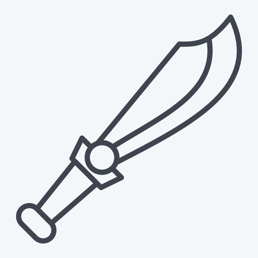 Icon Sword. related to Weapons symbol. line style. simple design editable. simple illustration vector