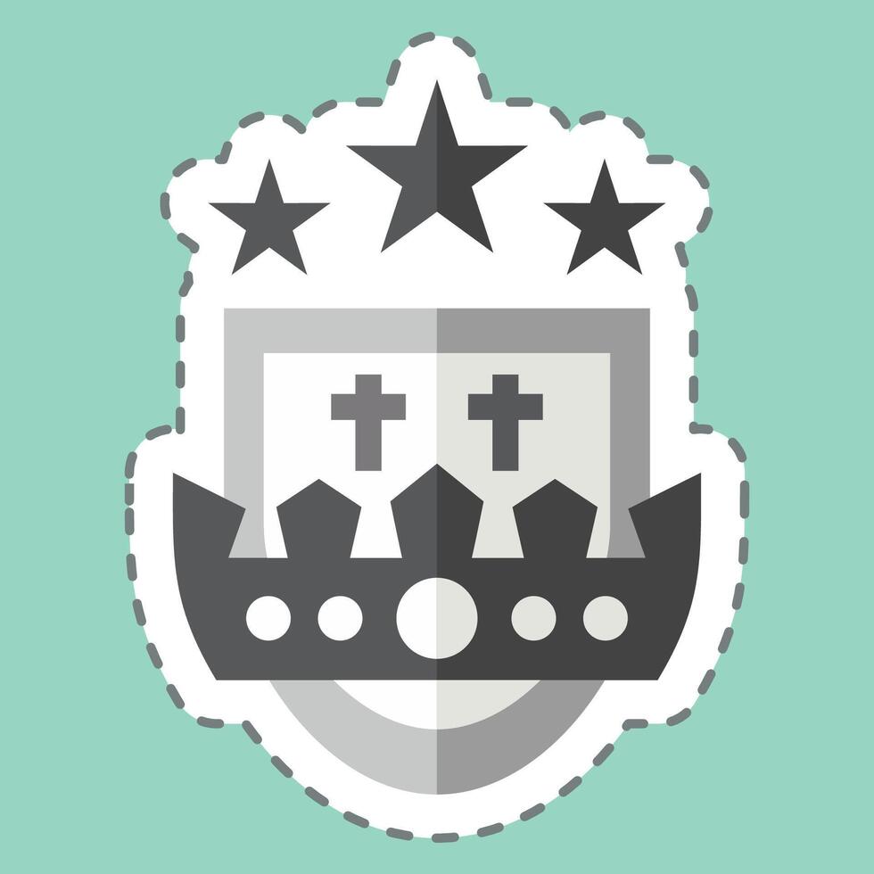 Sticker line cut Crest. related to Medieval symbol. simple design editable. simple illustration vector