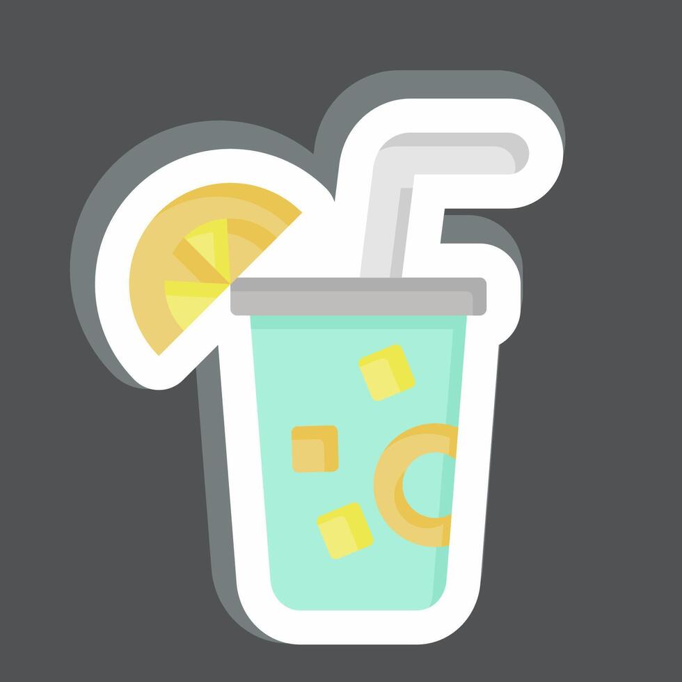 Sticker Lemon. related to Vegan symbol. simple design editable. simple illustration vector