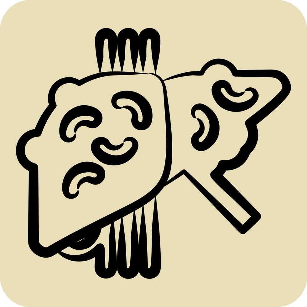 Icon Liver Cancer. related to Hepatologist symbol. hand drawn style. simple design editable. simple illustration vector