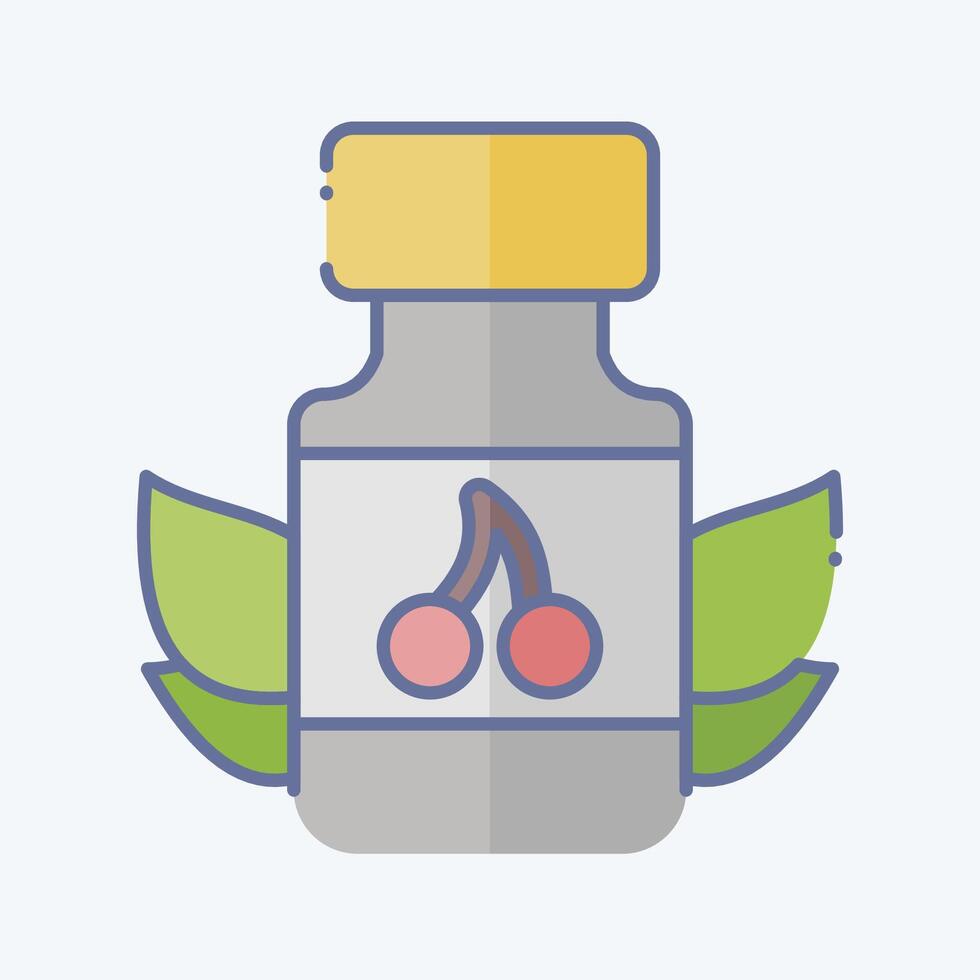 Icon Vitamins. related to Vegan symbol. doodle style. simple design editable. simple illustration vector