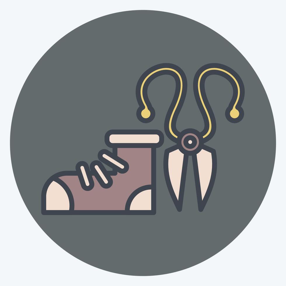 Icon Scissors. related to Shoemaker symbol. color mate style. simple design editable. simple illustration vector