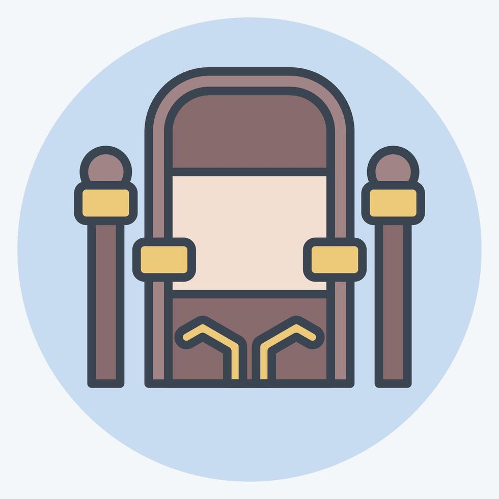 Icon Throne. related to Medieval symbol. color mate style. simple design editable. simple illustration vector