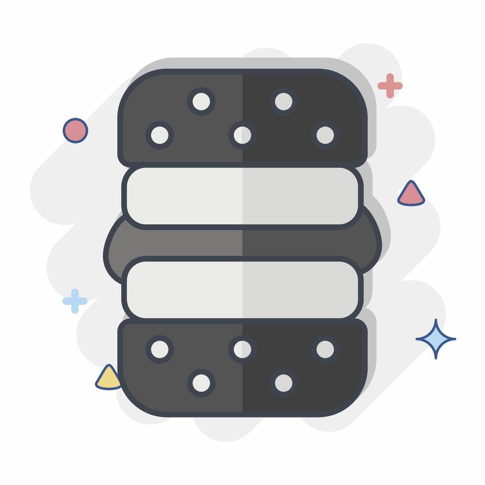 Icon Vegan Burger. related to Vegan symbol. comic style. simple design editable. simple illustration vector