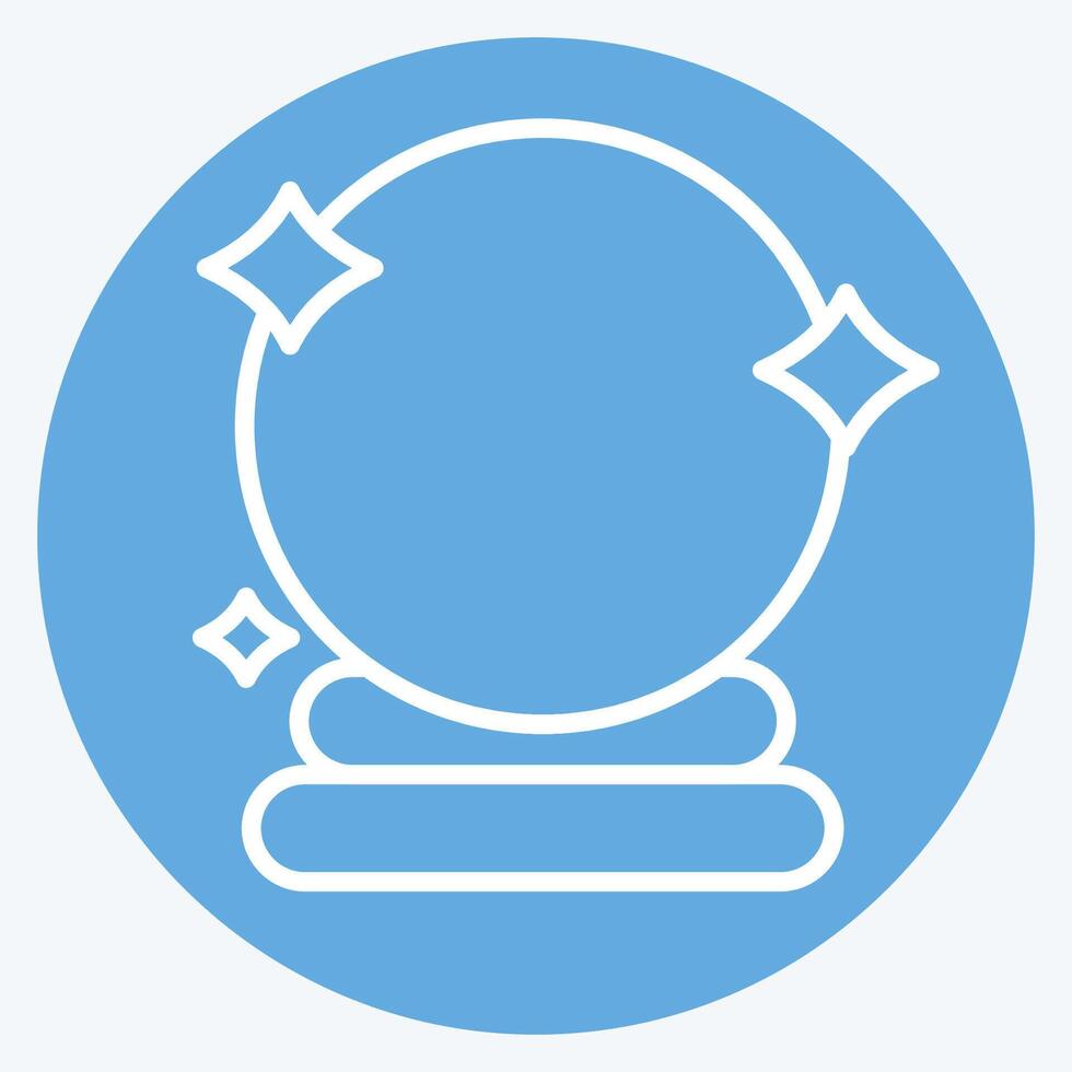 Icon Crystal Ball. related to Magic symbol. blue eyes style. simple design editable. simple illustration vector