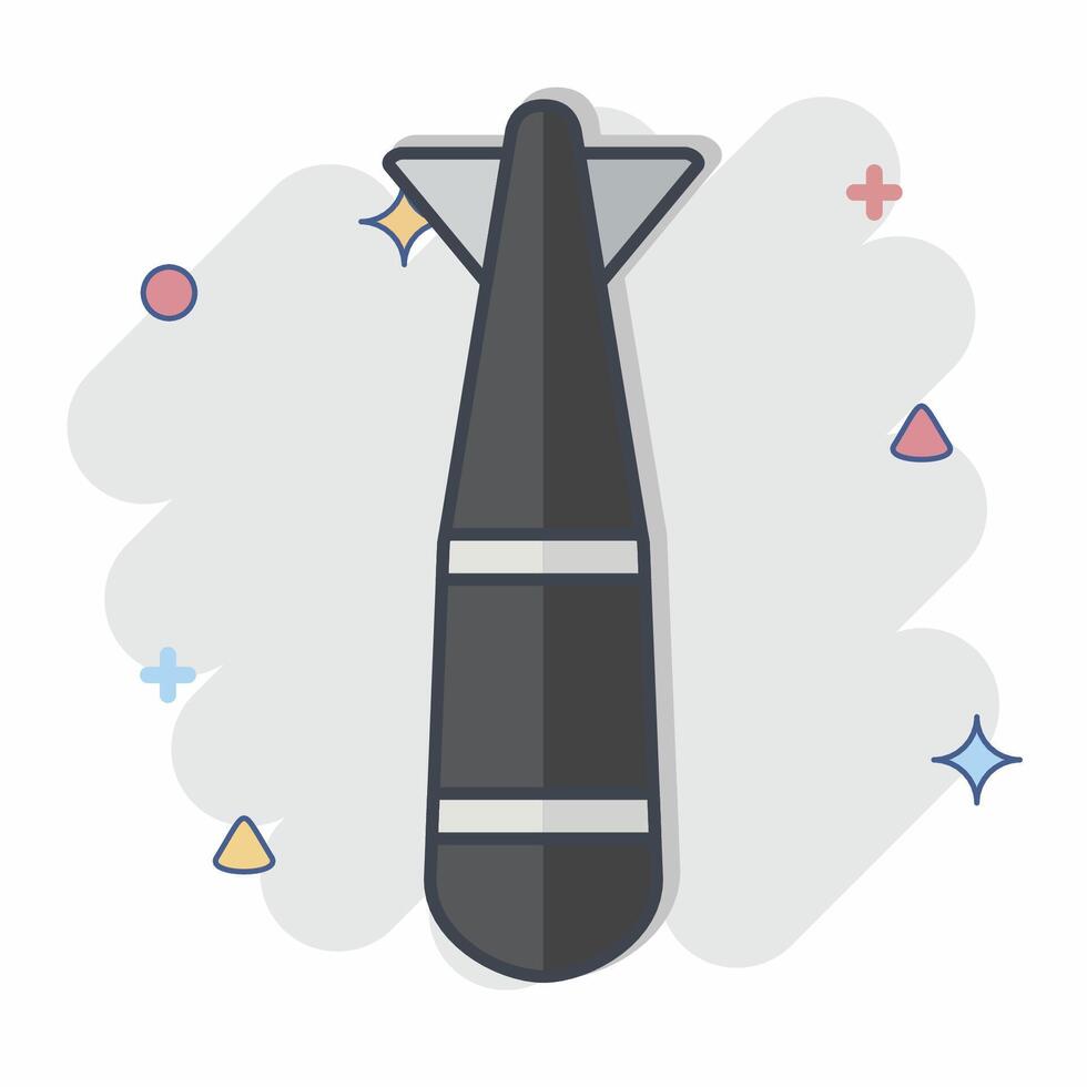 icono torpedo. relacionado a armas símbolo. cómic estilo. sencillo diseño editable. sencillo ilustración vector