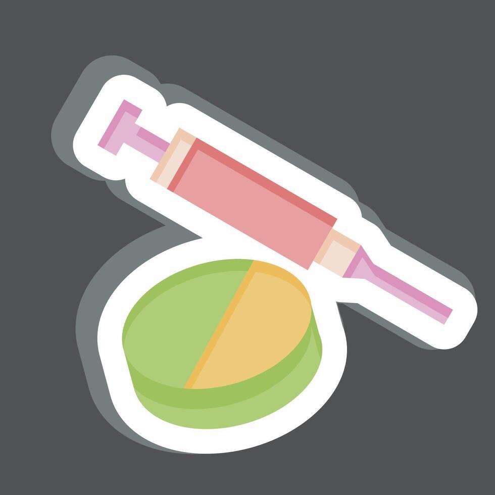 pegatina medicamentos relacionado a hepatólogo símbolo. sencillo diseño editable. sencillo ilustración vector
