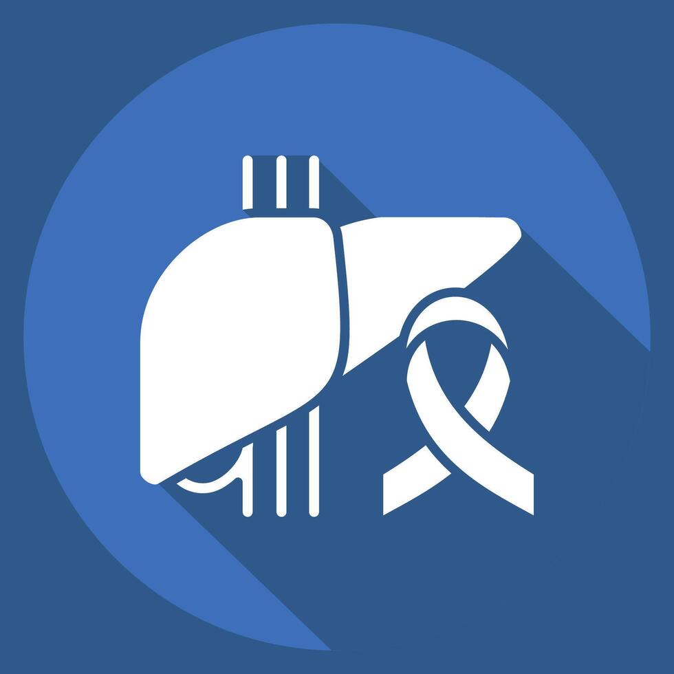 Icon Cancer. related to Hepatologist symbol. long shadow style. simple design editable. simple illustration vector