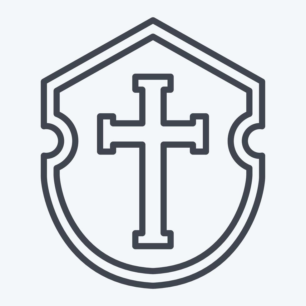 Icon Shield. related to Medieval symbol. line style. simple design editable. simple illustration vector