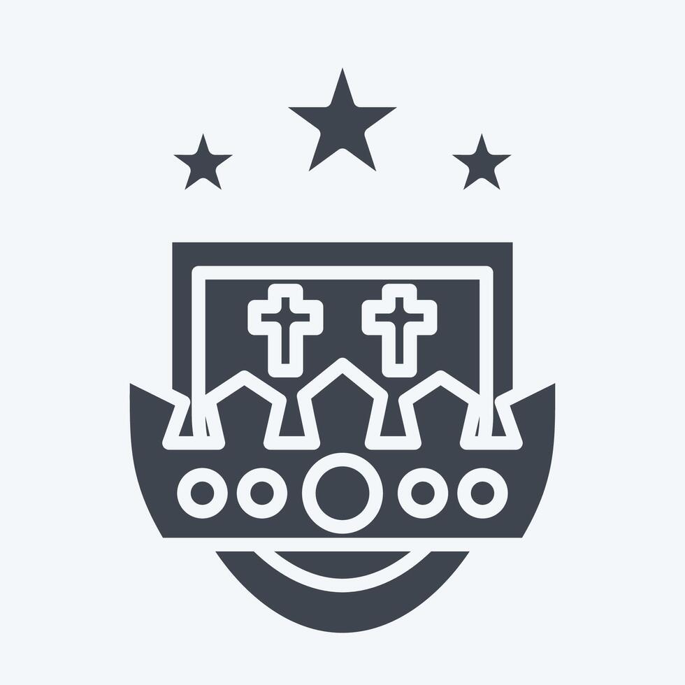 Icon Crest. related to Medieval symbol. glyph style. simple design editable. simple illustration vector