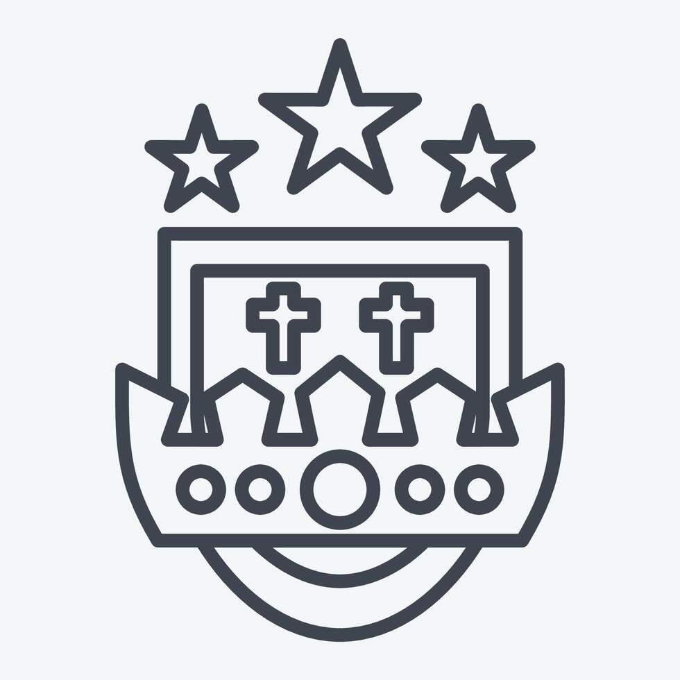 Icon Crest. related to Medieval symbol. line style. simple design editable. simple illustration vector